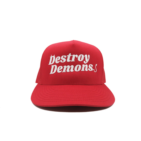 Red Destroy Demons Trucker Hat
